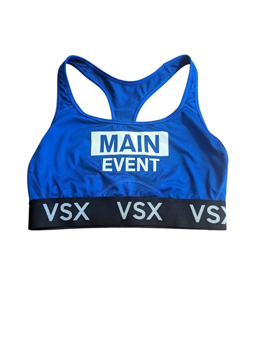 VSX Main Event Racerback Sports Bra - Royal Blue with Black Band Size Medium